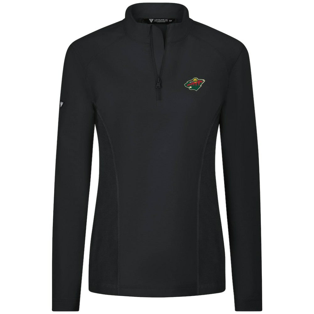 NHL Minnesota Wild Levelwear Women's Upright Quarter-Zip Pullover - Black