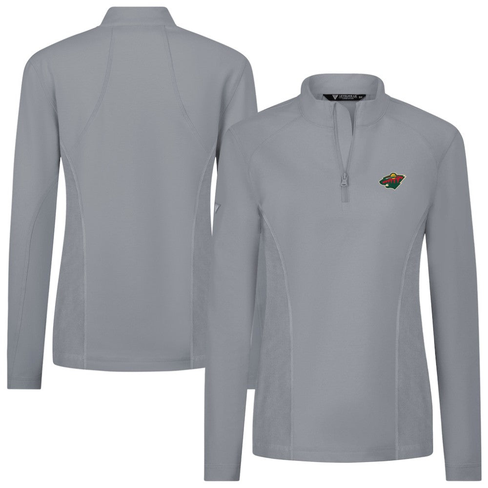 NHL Minnesota Wild Levelwear Women's Upright Quarter-Zip Pullover - Gray