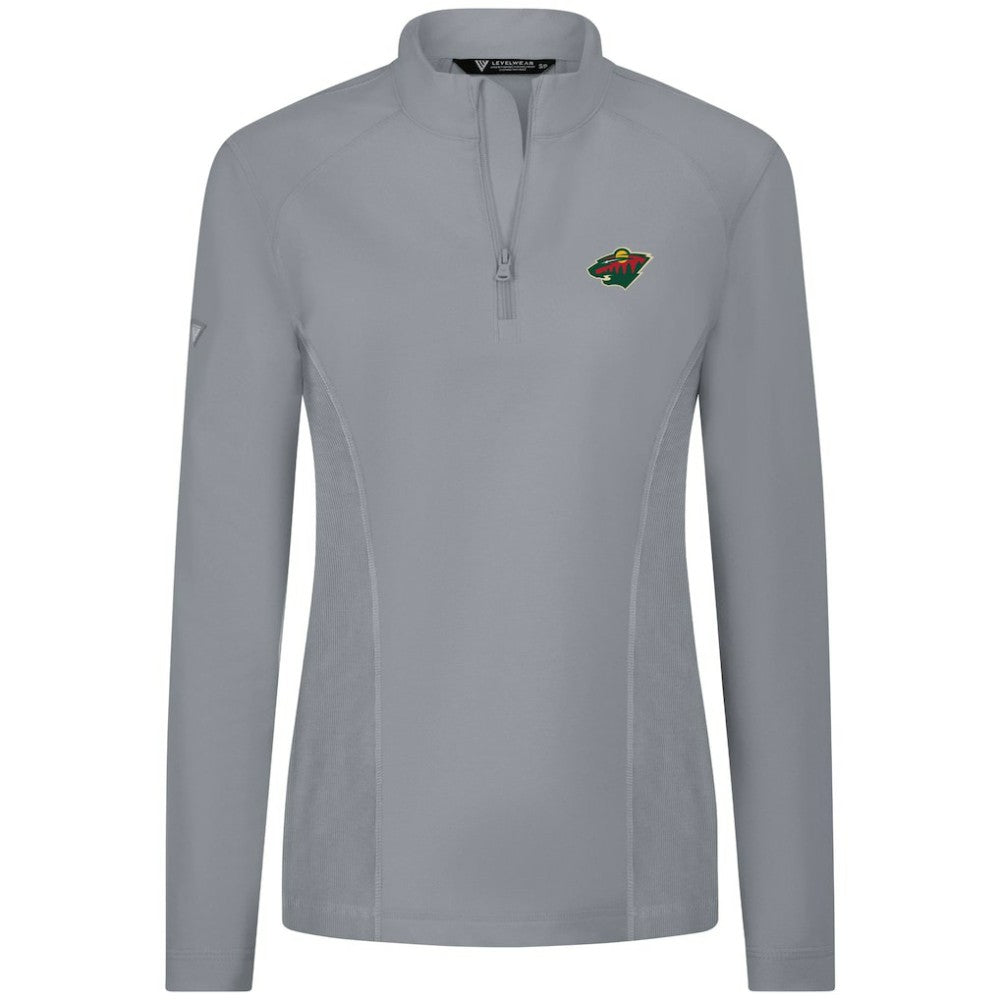 NHL Minnesota Wild Levelwear Women's Upright Quarter-Zip Pullover - Gray