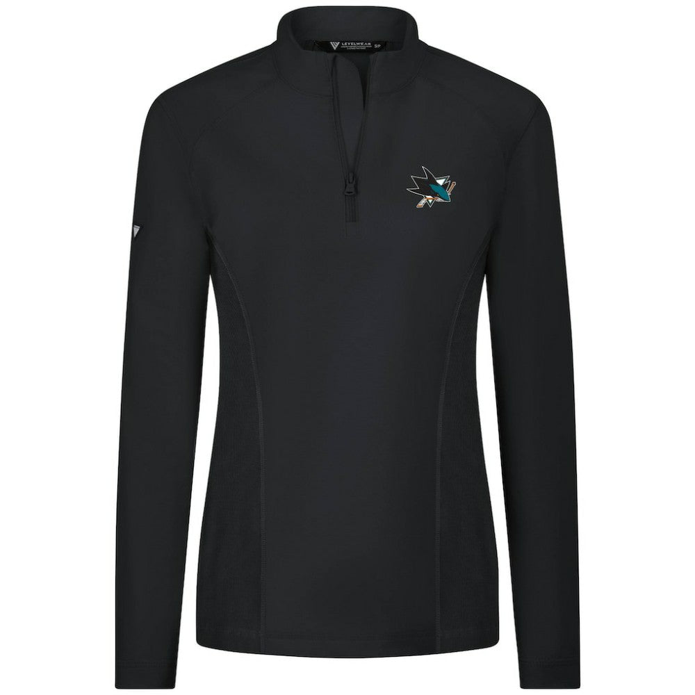 NHL San Jose Sharks Levelwear Women's Upright Quarter-Zip Pullover - Black