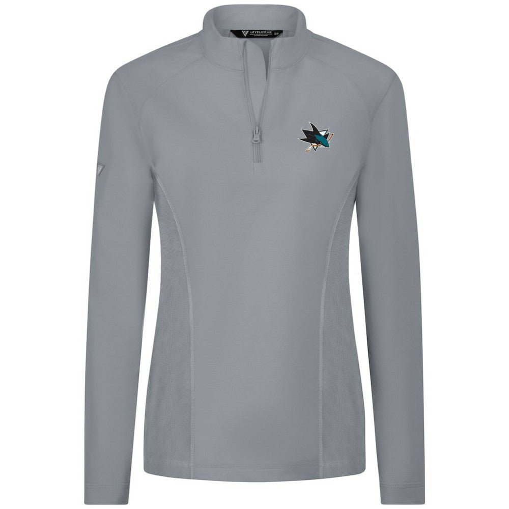 NHL San Jose Sharks Levelwear Women's Upright Quarter-Zip Pullover - Gray