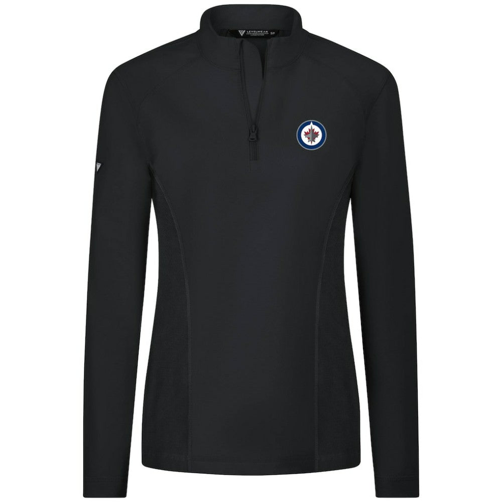 NHL Winnipeg Jets Levelwear Women's Upright Quarter-Zip Pullover - Black