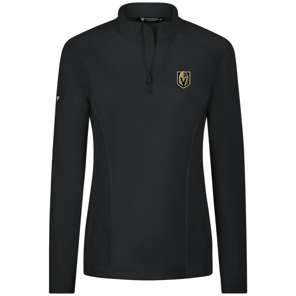 NHL Vegas Golden Knights Levelwear Women's Upright Quarter-Zip Pullover - Black