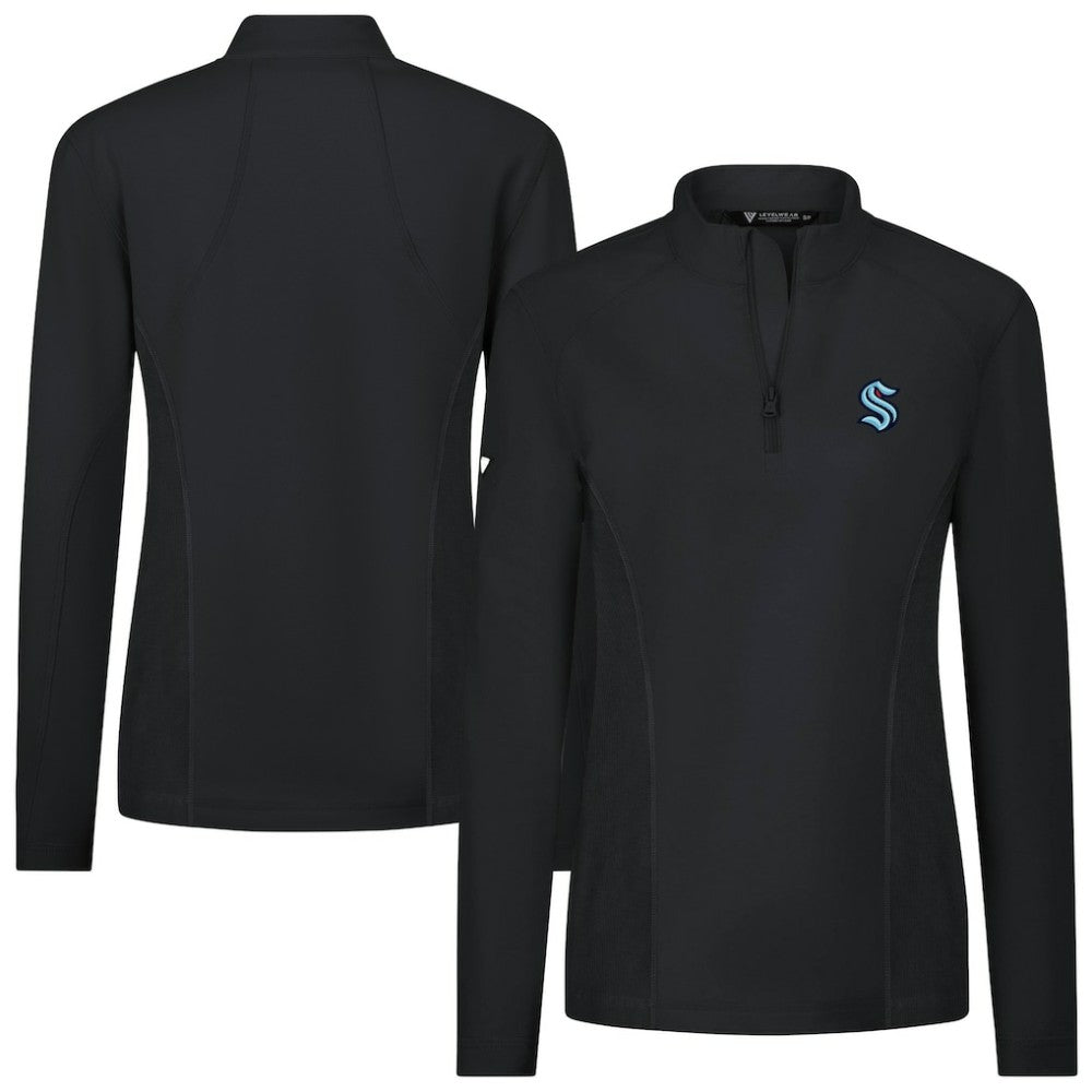 NHL Seattle Kraken Levelwear Women's Upright Quarter-Zip Pullover - Black