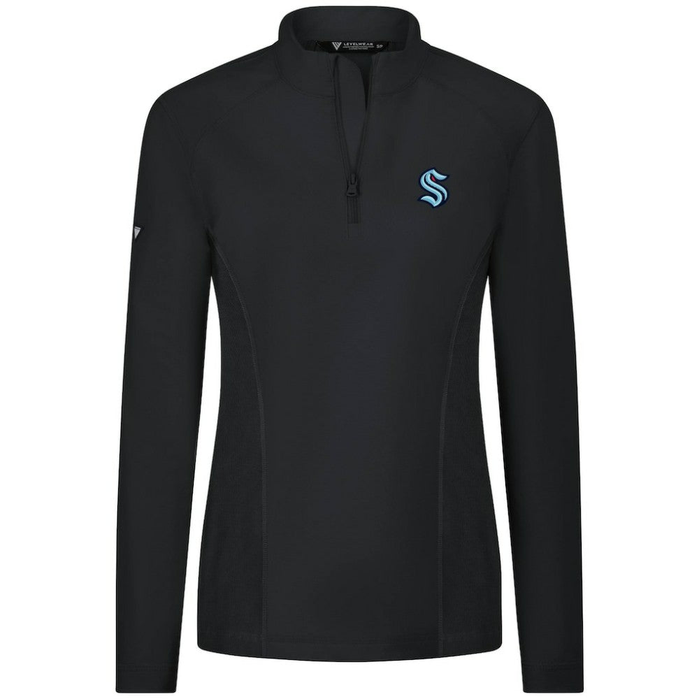 NHL Seattle Kraken Levelwear Women's Upright Quarter-Zip Pullover - Black