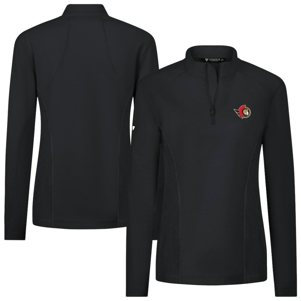 NHL Ottawa Senators Levelwear Women's Upright Quarter-Zip Pullover - Black