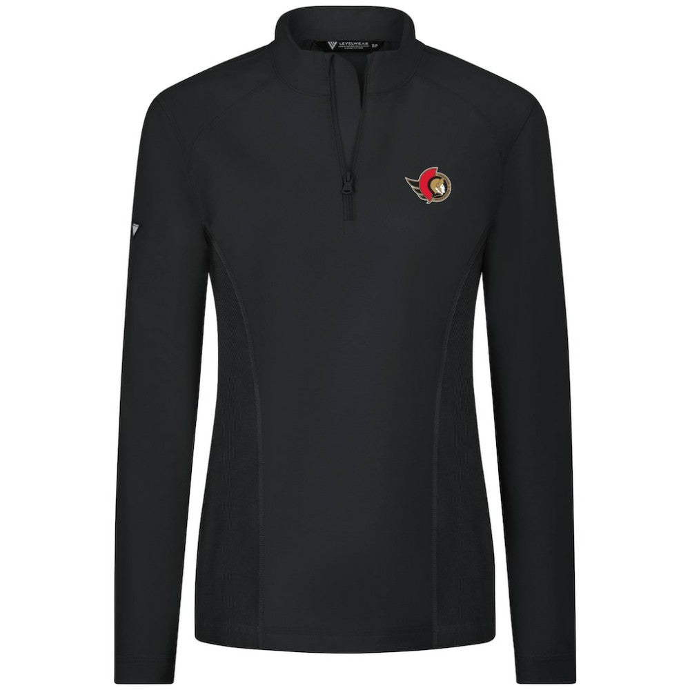 NHL Ottawa Senators Levelwear Women's Upright Quarter-Zip Pullover - Black