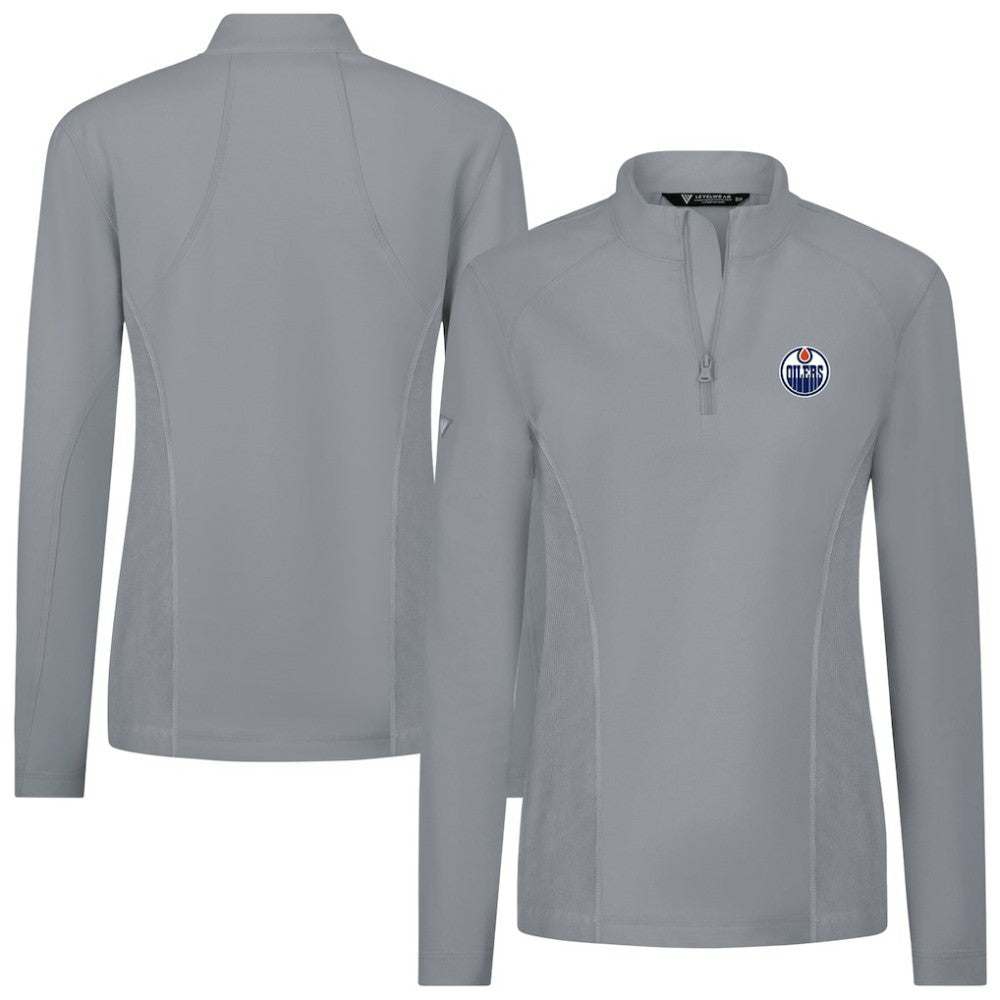 NHL Edmonton Oilers Levelwear Women's Upright Quarter-Zip Pullover - Gray