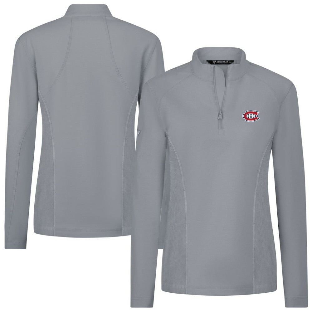 NHL Montreal Canadiens Levelwear Women's Upright Quarter-Zip Pullover - Gray