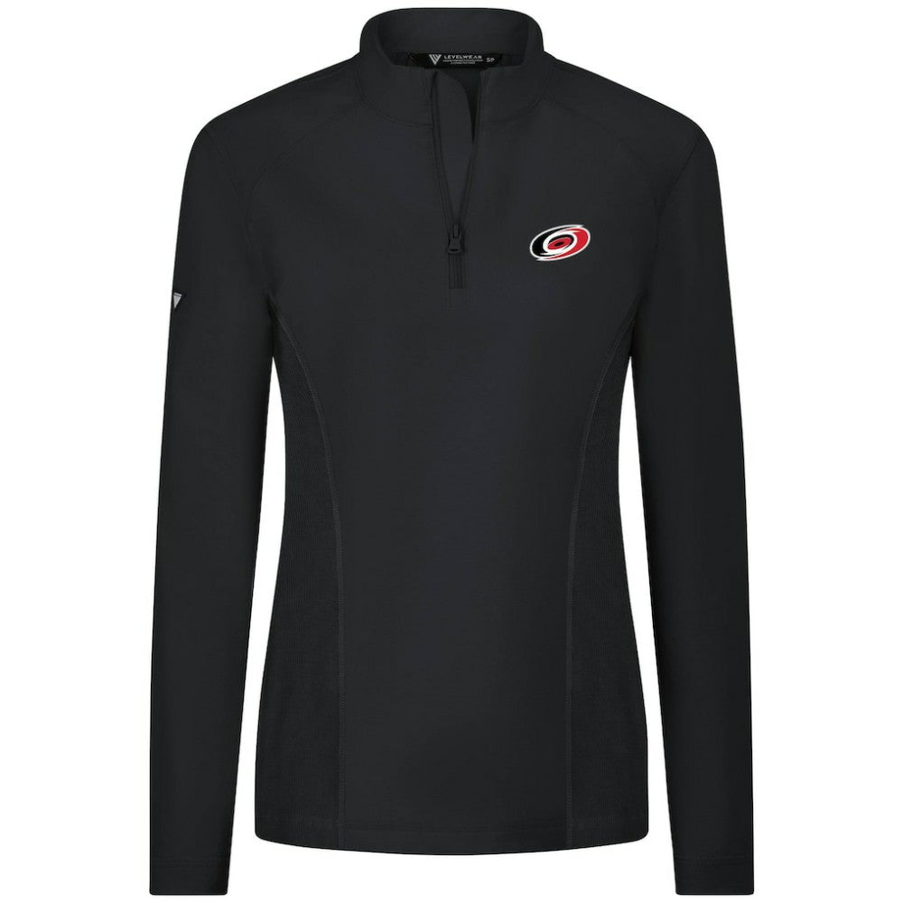 NHL Carolina Hurricanes Levelwear Women's Upright Quarter-Zip Pullover - Black
