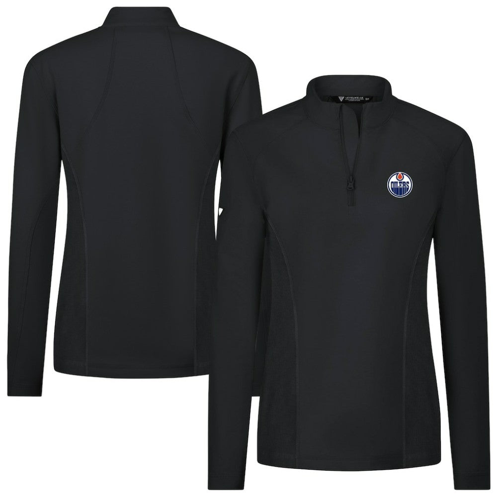 NHL Edmonton Oilers Levelwear Women's Upright Quarter-Zip Pullover - Black