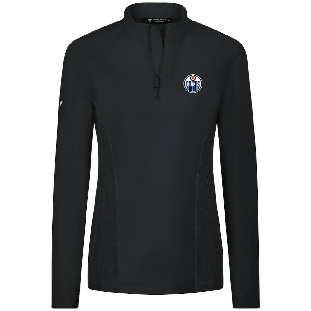 NHL Edmonton Oilers Levelwear Women's Upright Quarter-Zip Pullover - Black