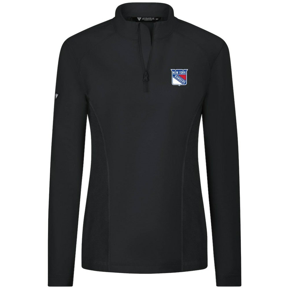 NHL New York Rangers Levelwear Women's Upright Quarter-Zip Pullover - Black
