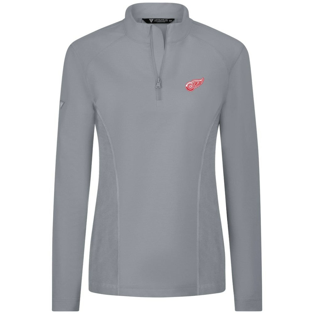 NHL Detroit Red Wings Levelwear Women's Upright Quarter-Zip Pullover - Gray
