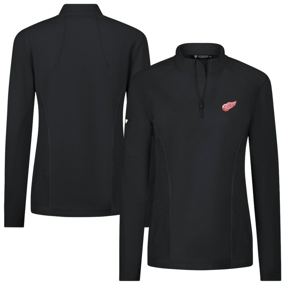 NHL Detroit Red Wings Levelwear Women's Upright Quarter-Zip Pullover - Black