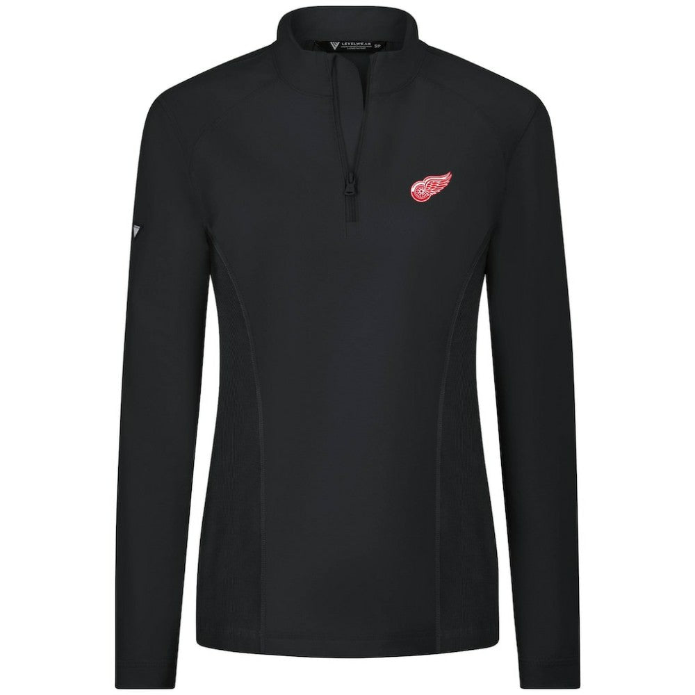 NHL Detroit Red Wings Levelwear Women's Upright Quarter-Zip Pullover - Black
