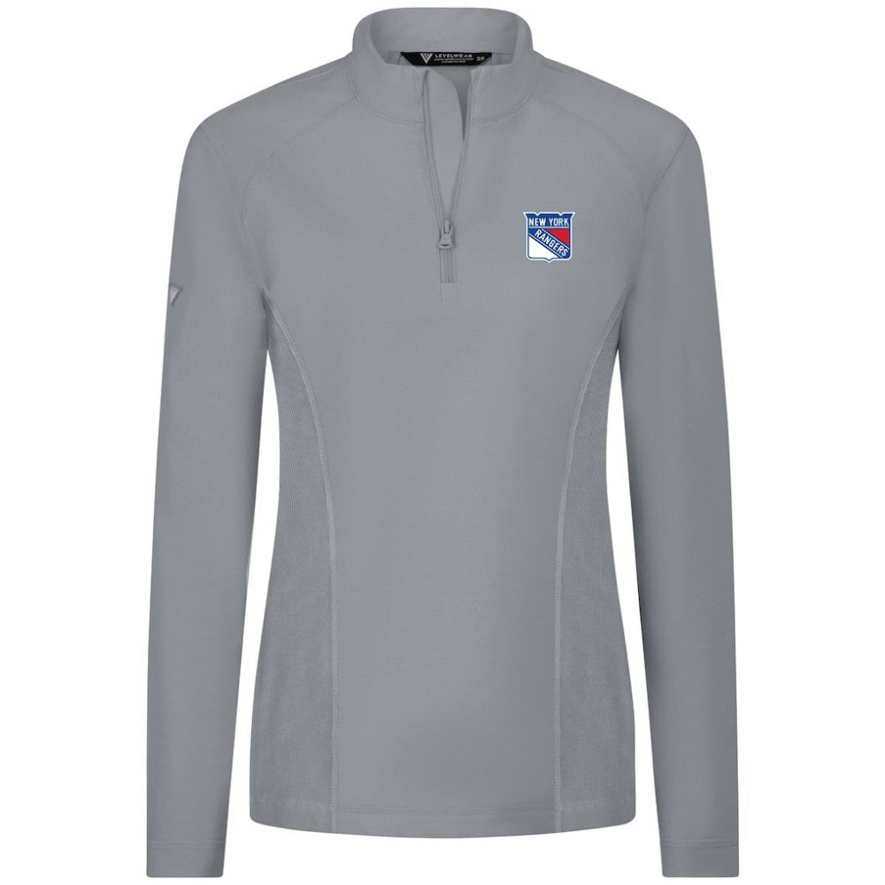 NHL New York Rangers Levelwear Women's Upright Quarter-Zip Pullover - Gray