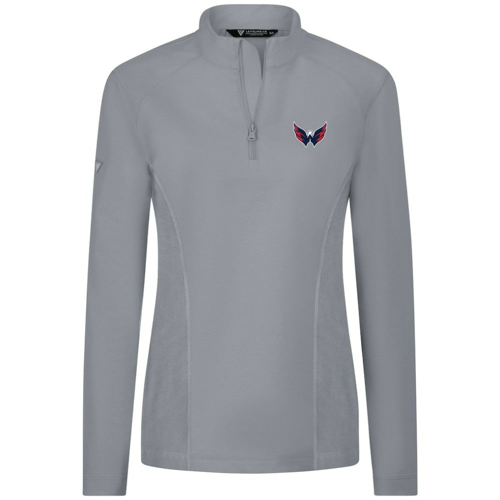 NHL Washington Capitals Levelwear Women's Upright Quarter-Zip Pullover - Gray