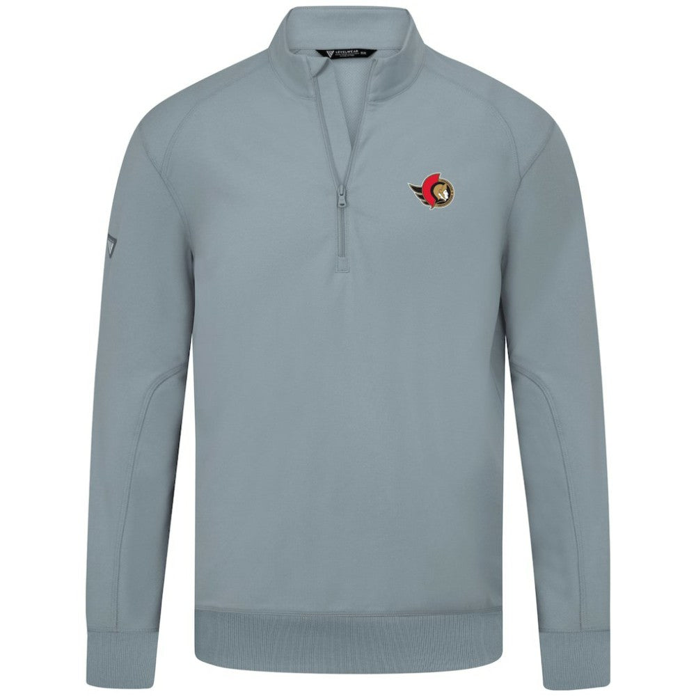 NHL Ottawa Senators Levelwear Upright Tri-Blend Quarter-Zip Pullover - Gray