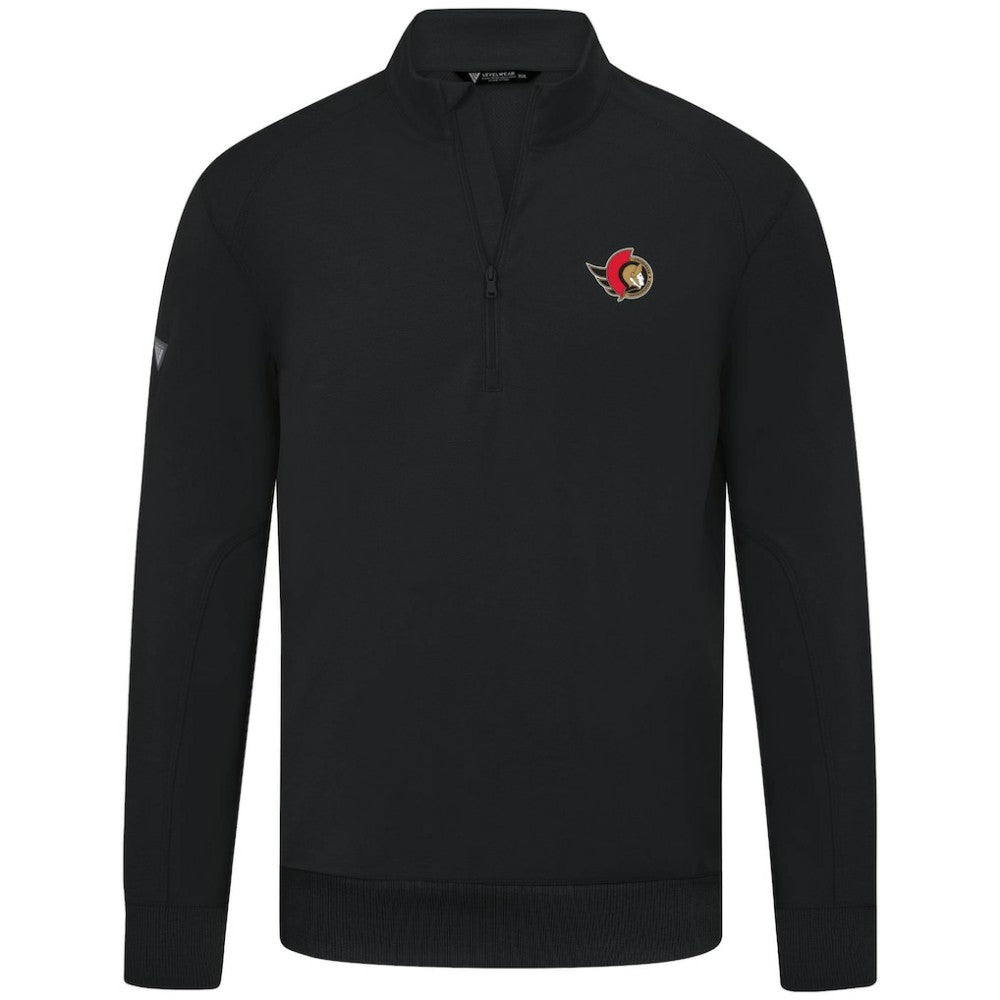 NHL Ottawa Senators Levelwear Upright Tri-Blend Quarter-Zip Pullover - Black