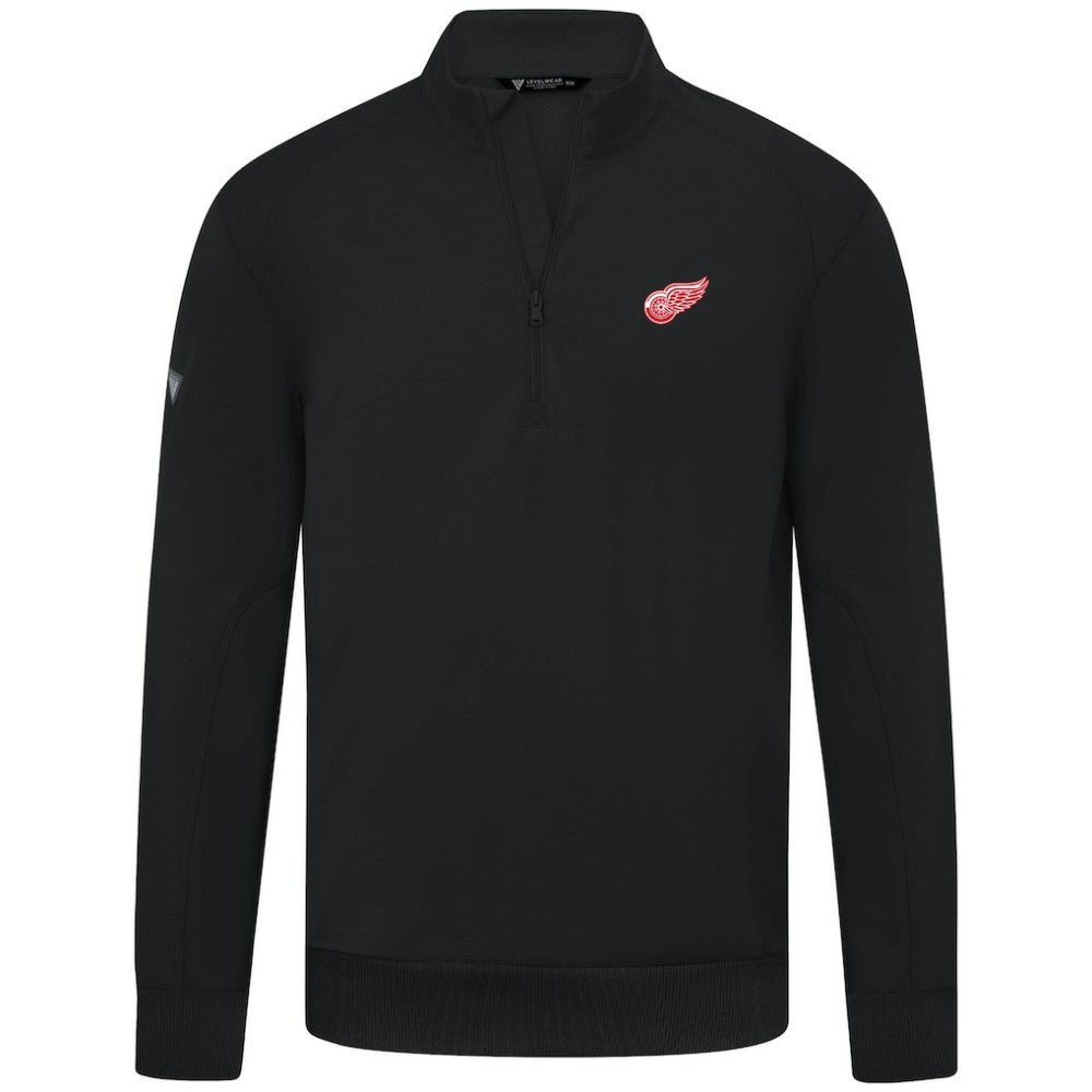 NHL Detroit Red Wings Levelwear Upright Tri-Blend Quarter-Zip Pullover - Black