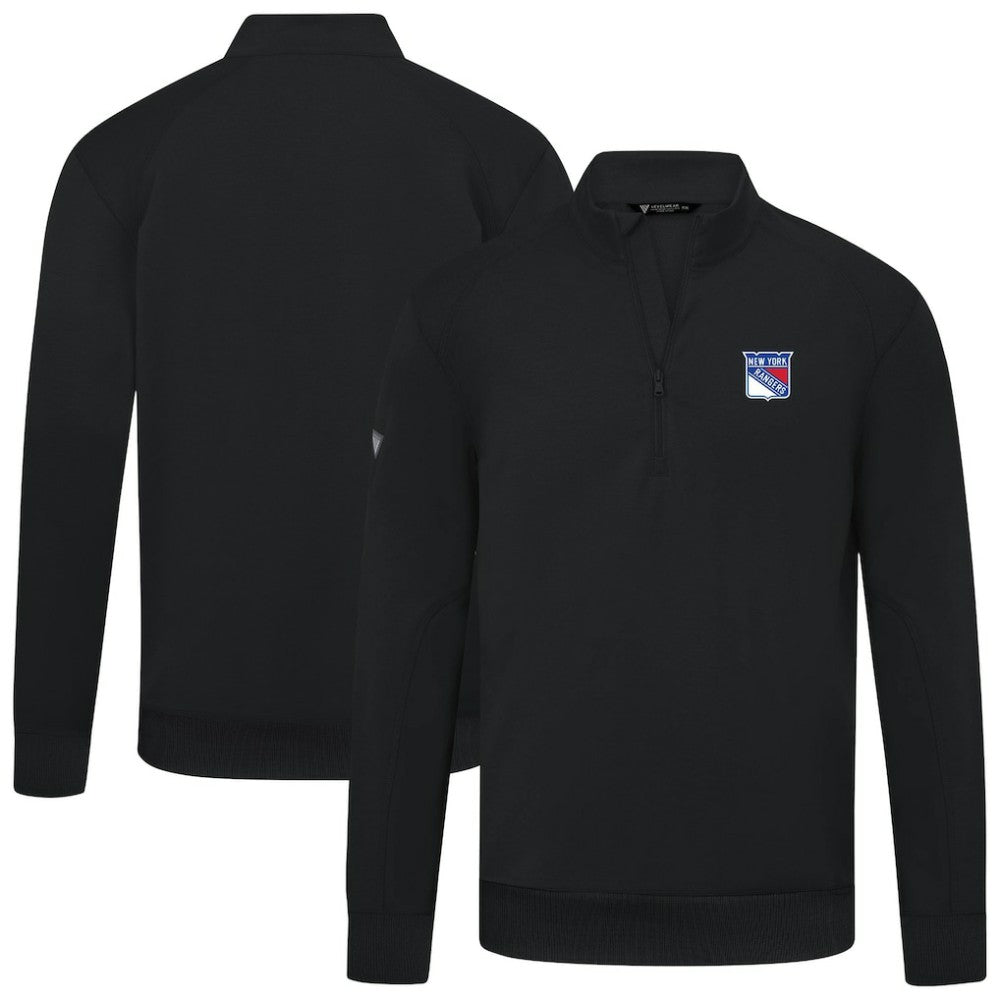 NHL New York Rangers Levelwear Upright Tri-Blend Quarter-Zip Pullover - Black