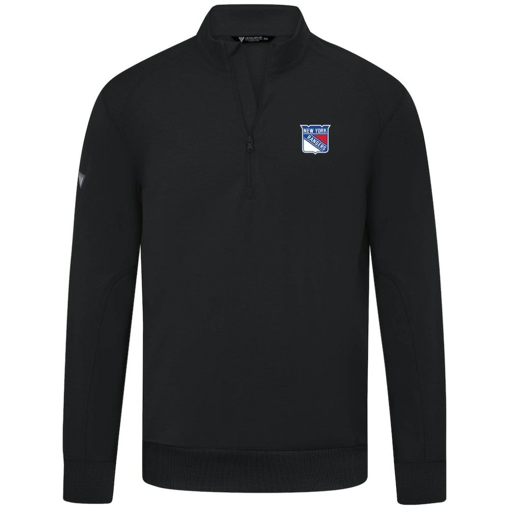 NHL New York Rangers Levelwear Upright Tri-Blend Quarter-Zip Pullover - Black