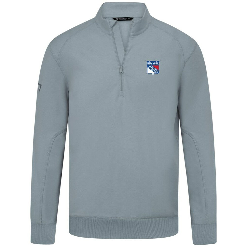 NHL New York Rangers Levelwear Upright Tri-Blend Quarter-Zip Pullover - Gray