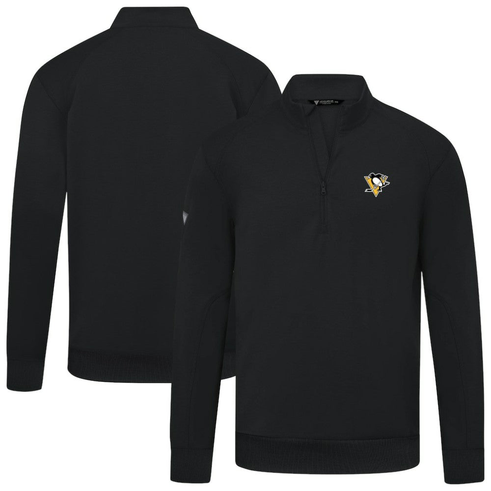 NHL Pittsburgh Penguins Levelwear Upright Tri-Blend Quarter-Zip Pullover - Black