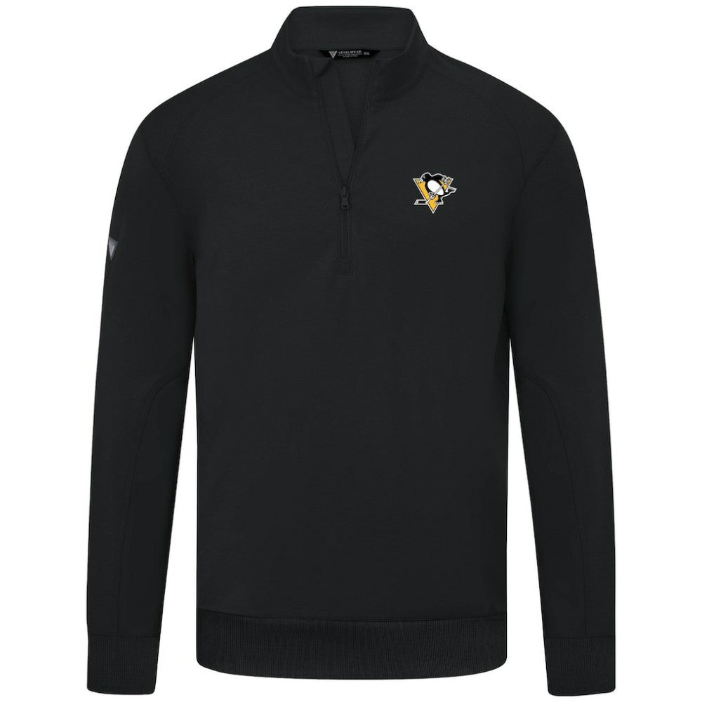 NHL Pittsburgh Penguins Levelwear Upright Tri-Blend Quarter-Zip Pullover - Black