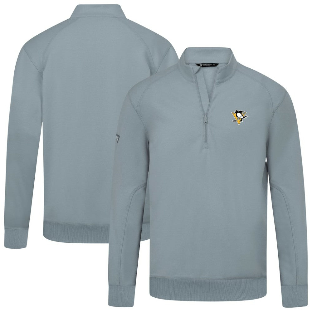 NHL Pittsburgh Penguins Levelwear Upright Tri-Blend Quarter-Zip Pullover - Gray