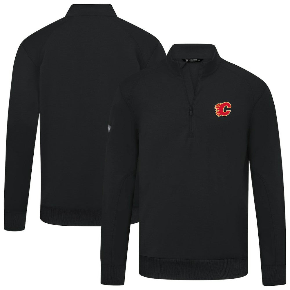 NHL Calgary Flames Levelwear Upright Tri-Blend Quarter-Zip Pullover - Black