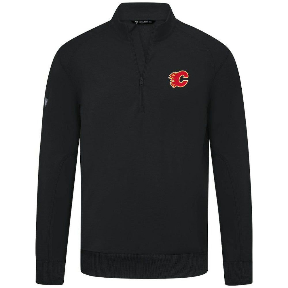 NHL Calgary Flames Levelwear Upright Tri-Blend Quarter-Zip Pullover - Black