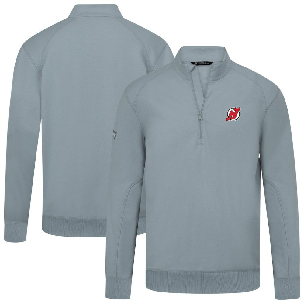 NHL New Jersey Devils Levelwear Upright Tri-Blend Quarter-Zip Pullover - Gray