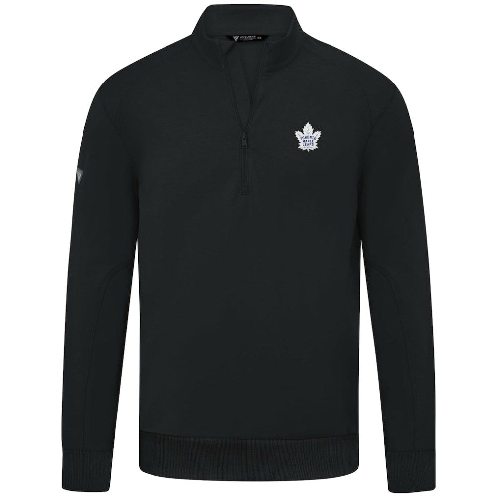 NHL Toronto Maple Leafs Levelwear Upright Tri-Blend Quarter-Zip Pullover - Black
