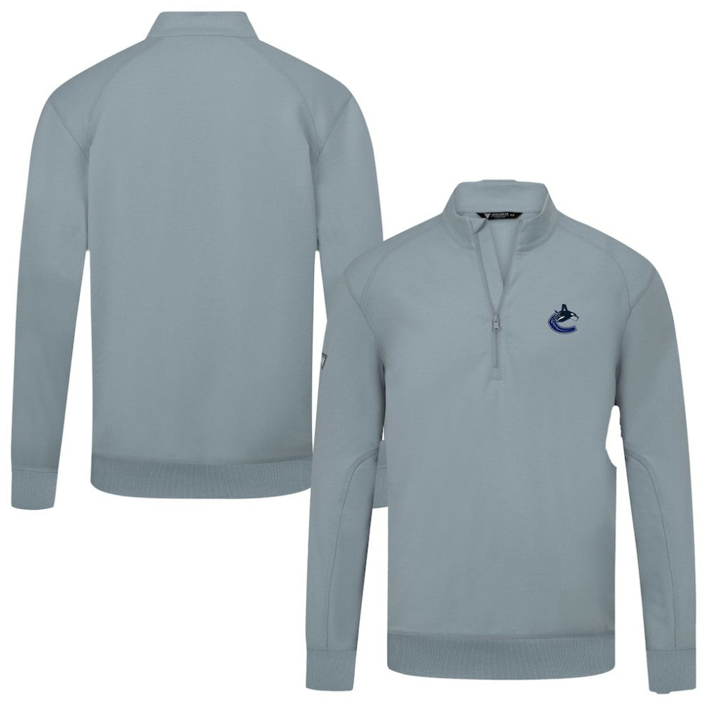 NHL Vancouver Canucks Levelwear Upright Tri-Blend Quarter-Zip Pullover - Gray