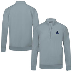 NHL Vancouver Canucks Levelwear Upright Tri-Blend Quarter-Zip Pullover - Gray