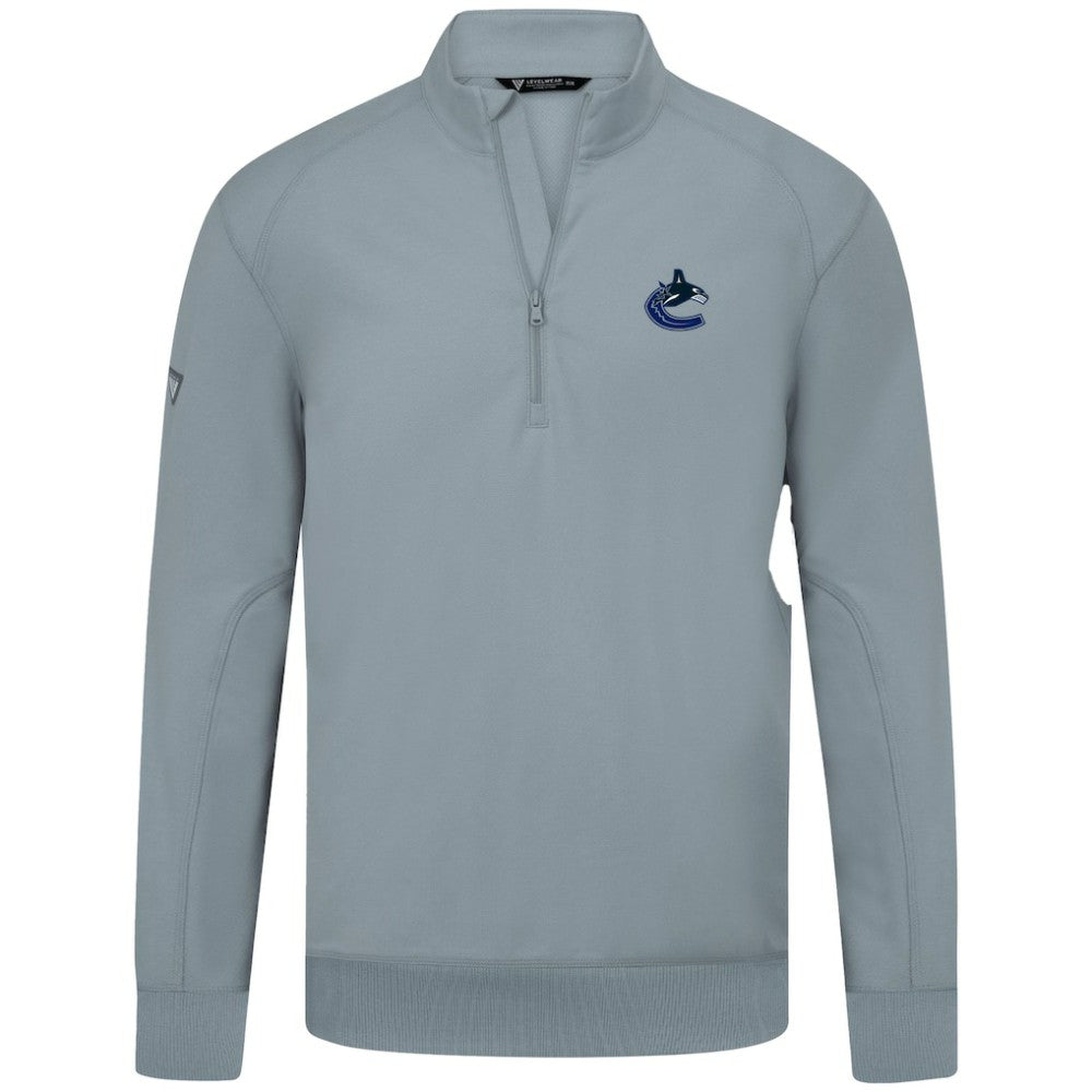 NHL Vancouver Canucks Levelwear Upright Tri-Blend Quarter-Zip Pullover - Gray