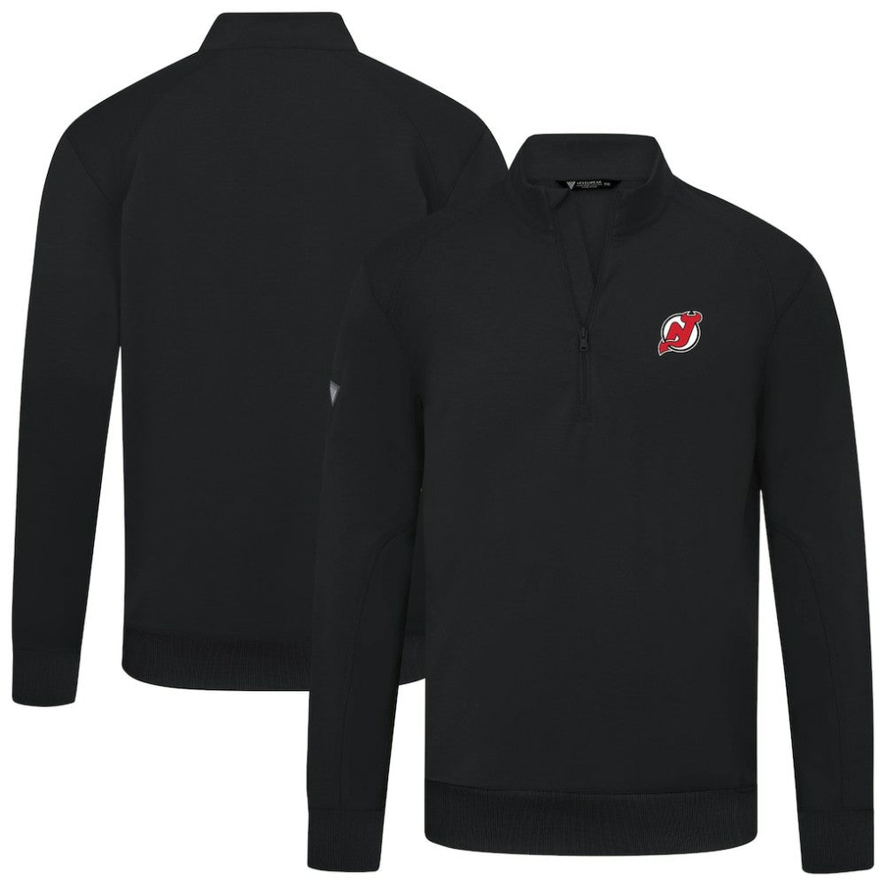 NHL New Jersey Devils Levelwear Upright Tri-Blend Quarter-Zip Pullover - Black