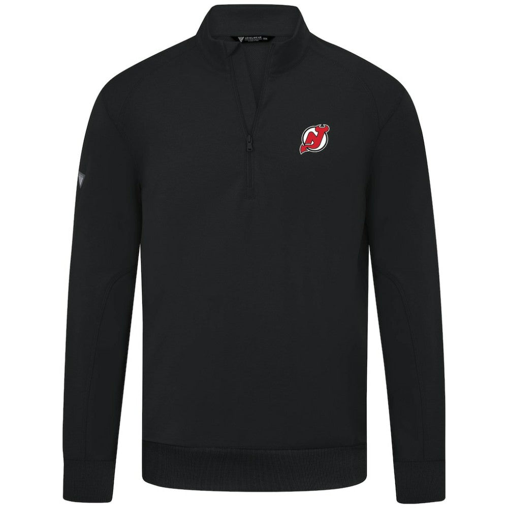 NHL New Jersey Devils Levelwear Upright Tri-Blend Quarter-Zip Pullover - Black
