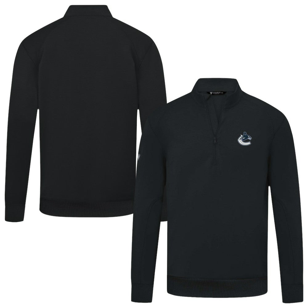 NHL Vancouver Canucks Levelwear Upright Tri-Blend Quarter-Zip Pullover - Black