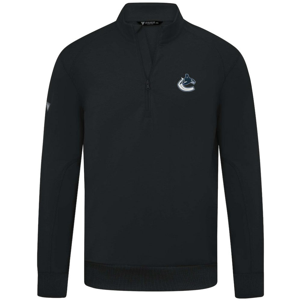 NHL Vancouver Canucks Levelwear Upright Tri-Blend Quarter-Zip Pullover - Black