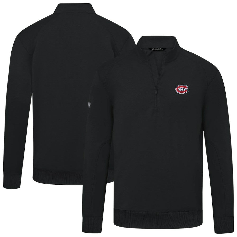 NHL Montreal Canadiens Levelwear Upright Tri-Blend Quarter-Zip Pullover - Black