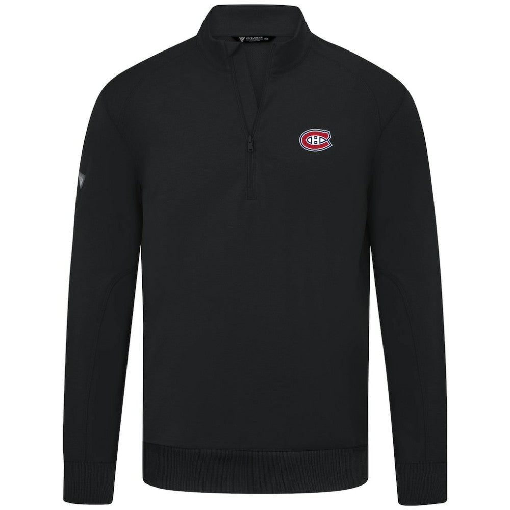 NHL Montreal Canadiens Levelwear Upright Tri-Blend Quarter-Zip Pullover - Black