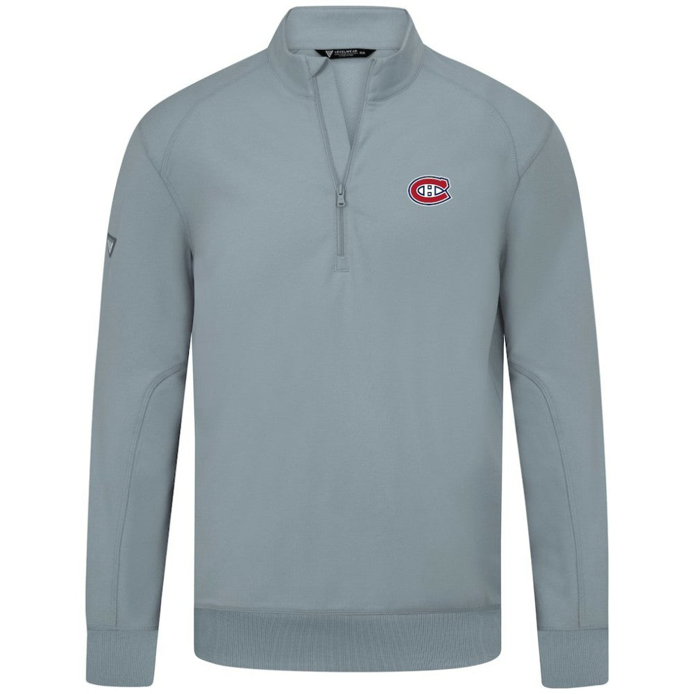 NHL Montreal Canadiens Levelwear Upright Tri-Blend Quarter-Zip Pullover - Gray