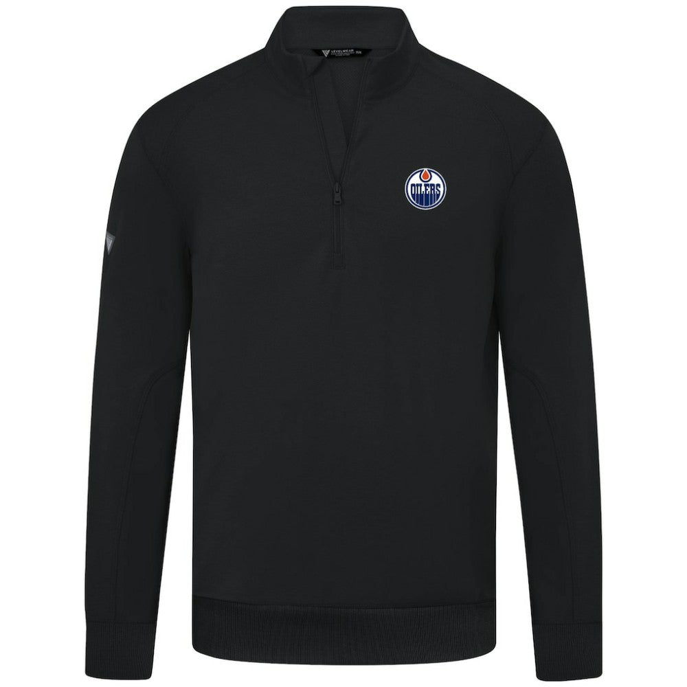 NHL Edmonton Oilers Levelwear Upright Tri-Blend Quarter-Zip Pullover - Black