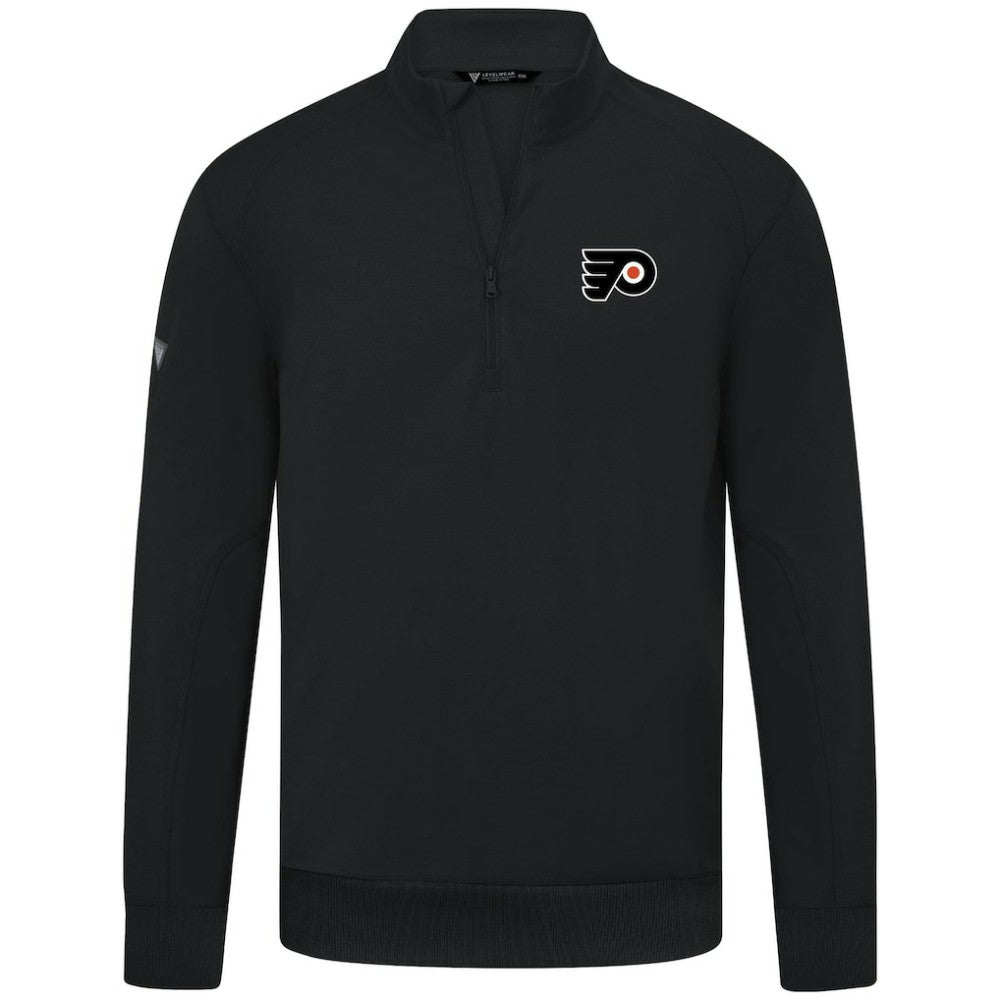 NHL Philadelphia Flyers Levelwear Upright Tri-Blend Quarter-Zip Pullover - Black