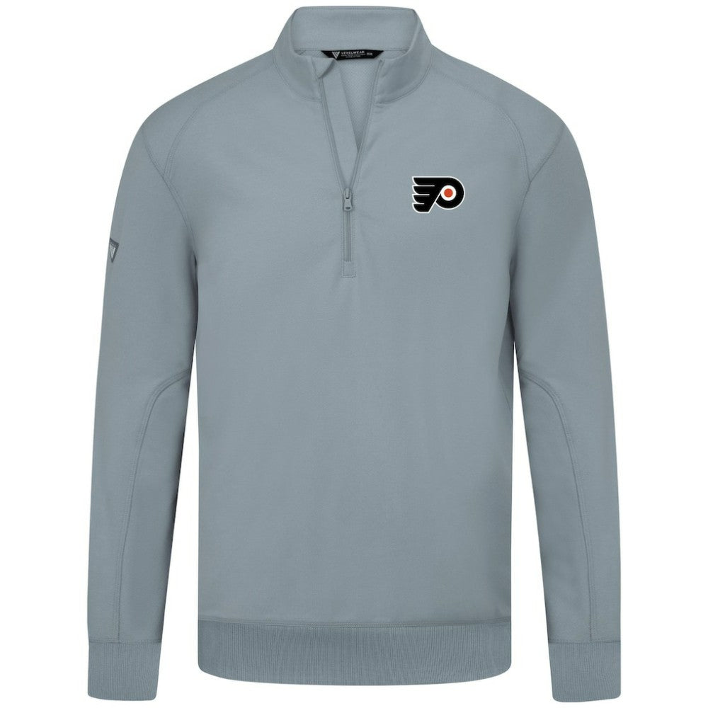 NHL Philadelphia Flyers Levelwear Upright Tri-Blend Quarter-Zip Pullover - Gray