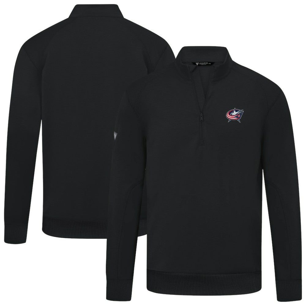 NHL Columbus Blue Jackets Levelwear Upright Tri-Blend Quarter-Zip Pullover - Black