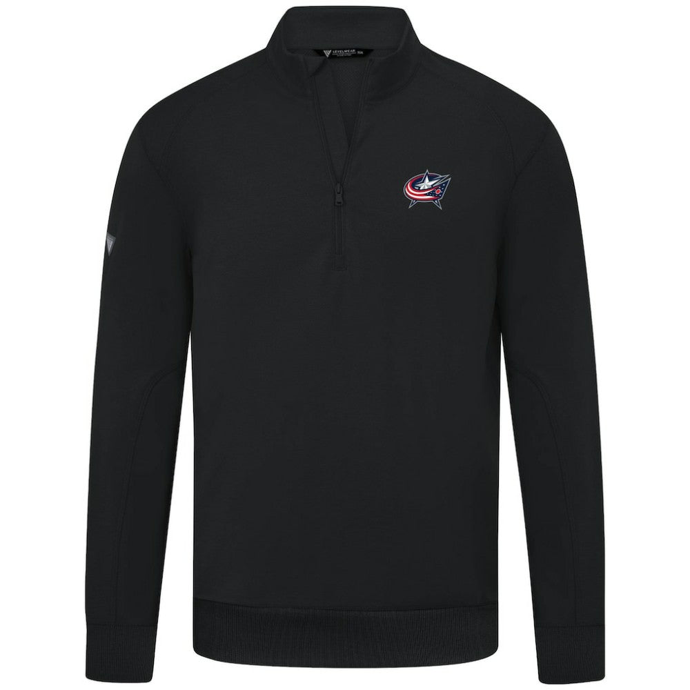 NHL Columbus Blue Jackets Levelwear Upright Tri-Blend Quarter-Zip Pullover - Black